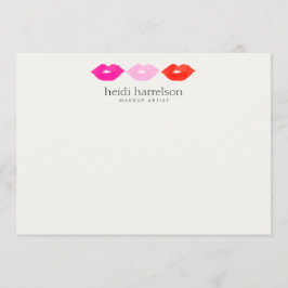 リップはっきりしたトリオ水カラー美しいフラットノートカード ノートカード