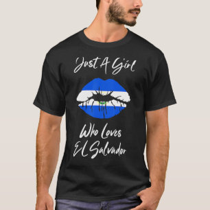 リップウィメンズガールズラブフラッグエルサルバドル Tシャツ