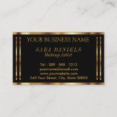 リップカラーと金ゴールド紙吹雪かわいらしとティール(緑がかった色)リップ 名刺 (裏面)