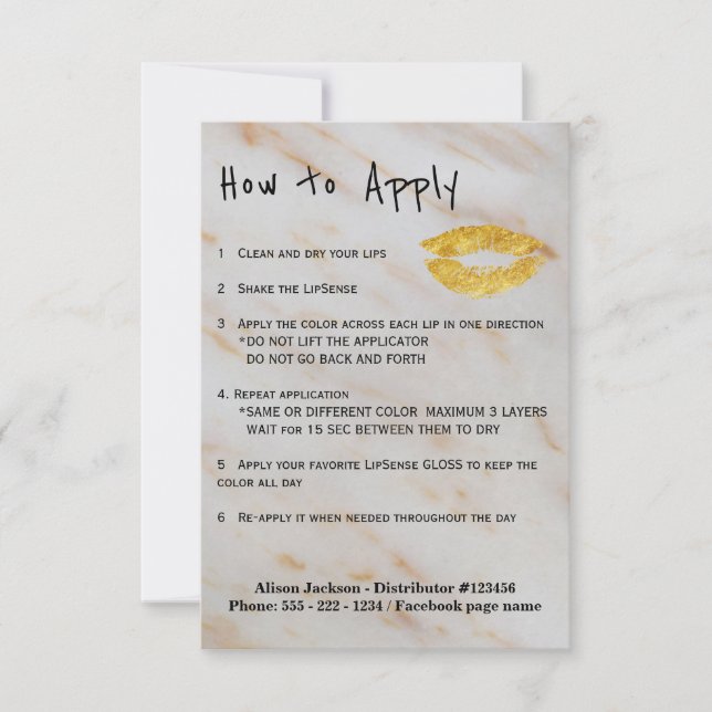 リップカラー販売業者向けのアプリケーション説明書 (正面)