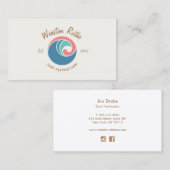 リップカールウェーブロゴサーフィンインストラクター 名刺 (正面/裏面)