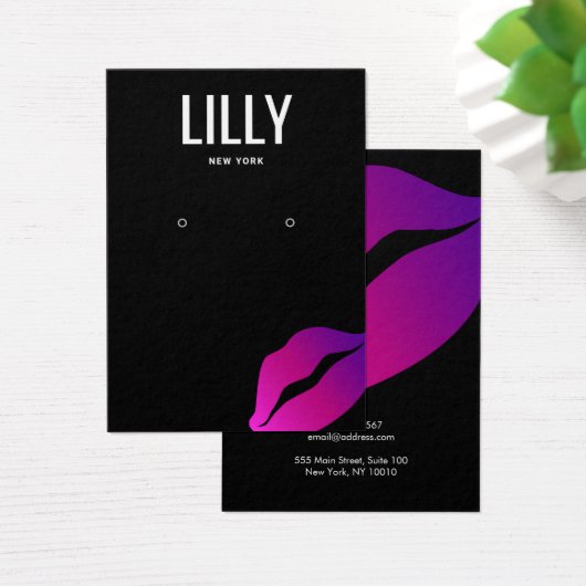 リップキスをするイヤリング表示カード (デスク)