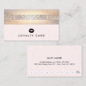 リップキスをするピンク美しいロイヤリティ10パンチ ロイヤリティカード (正面/裏面)