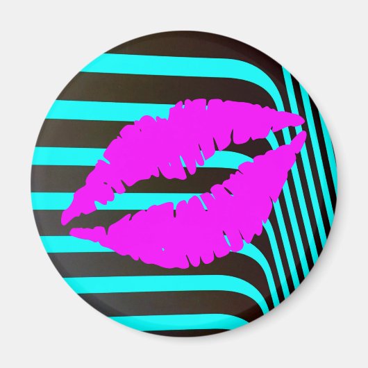 リップキス美しいファッショングラマーガーリートレンディー マグネット (正面)