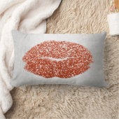 リップグリッターグレーピーチ金ゴールドメイクアップキス銅 ランバークッション (ブランケット)