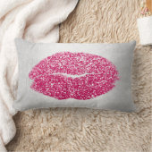 リップグリッターグレーブライトピンクメイクアップキスシルバー ランバークッション (ブランケット)