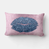 リップグリッターピンクグランジーデニムメイクアップキスシルバー ランバークッション (裏面)