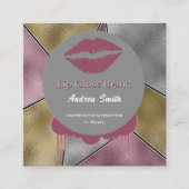 リップグロスエレガント美しいコスメティックブランドカスタム スクエア名刺 (正面)