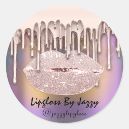 リップグロスメイクアップドリップパッケージドリップスバラ紫 ラウンドシール