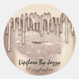 リップグロスメイクアップドリップパッケージドリップバラ金ゴールド ラウンドシール