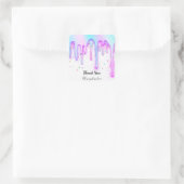 リップグロスメイクアップピンクユニコーンドリップスのホログラフホワイト スクエアシール (バッグ)