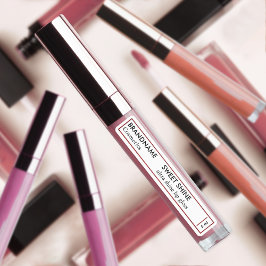 リップグロスレッドシックグリッター縁ど製品ブランド ラベル