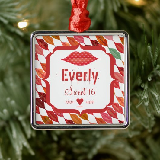 リップスウィート16ヴィンテージレトロ メタルオーナメント (ツリー)