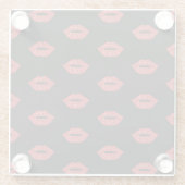 リップスグリッターキスフェミニンガーリー化粧 ガラスコースター (裏面)