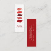 リップスティックの色見本ルビーレッドメイクアップアーティスト スキニー名刺 (正面/裏面)