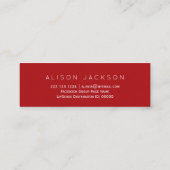 リップスティックの色見本ルビーレッドメイクアップアーティスト スキニー名刺 (裏面)