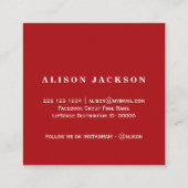 リップスティックの色見本ルビーレッドメイクアップアーティスト スクエア名刺 (裏面)