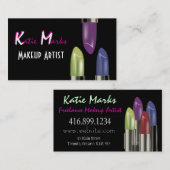 リップスティックカラフルメイクアップアーティスト名刺 名刺 (正面/裏面)
