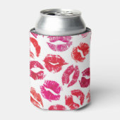 リップスティックキスシームレスパターン。 缶クーラー (缶正面)