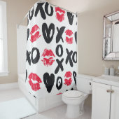 リップスティックキスハートシームレスな背景 シャワーカーテン (インサイチュ)