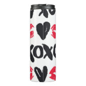 リップスティックキスハートシームレスな背景 タンブラー (裏面)