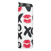 リップスティックキスハートシームレスな背景 タンブラー (回転右)