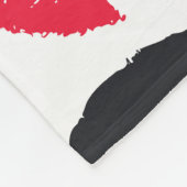 リップスティックキスハートシームレスな背景 フリースブランケット (角)