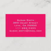 リップスティックキスヘアカール自分の写真ピンク 名刺 (裏面)