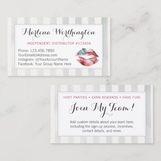 リップスティックディストリビューターウォーターカラーキスマイチームに参加 名刺 (正面/裏面)