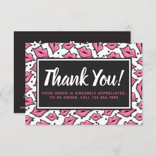 リップスティックディストリビューターサンキューピンクリップキス サンキューカード (正面/裏面)