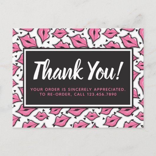 リップスティックディストリビューターサンキューピンクリップキス ポストカード (正面)