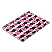 リップスティックディストリビューターピンクリップキスブラックストライプの ノートブック (左側)