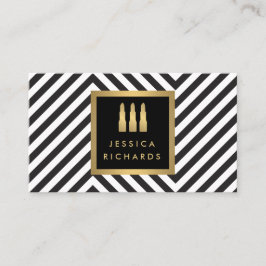 リップスティックトリオロゴブラック/ホワイトパターン美しい 名刺