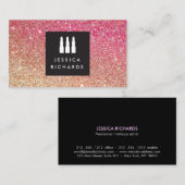 リップスティックトリオロゴメイクアップアーティストグリッターグラデーションII 名刺 (正面/裏面)