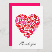 リップスティックハート – ご注意 ノートカード (正面/裏面)