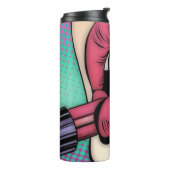 リップスティックポップ・アートのアート |フェイクグリッター タンブラー (回転左)