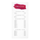 リップスティックメイクアップアーティストビューティシアンメニュー価格表 ラックカード (正面)