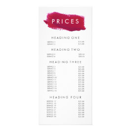 リップスティックメイクアップアーティストビューティシアンメニュー価格表 ラックカード