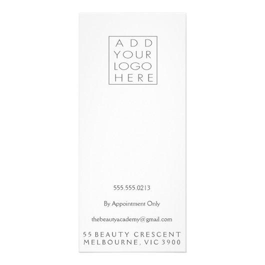 リップスティックメイクアップアーティストビューティシアンメニュー価格表 ラックカード (裏面)