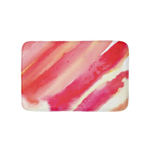 リップスティックメモリーズピンクオレンジ色の水色 バスマット (正面)