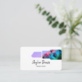 リップスティックモダンフォトフレームトレンディーメイクアップアーティスト 名刺 (スタンド正面)