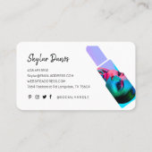 リップスティックモダンフォトフレームトレンディーメイクアップアーティスト 名刺 (裏面)