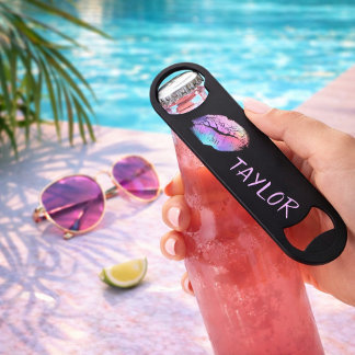 リップスティックモダンプリントネオン&ブラック スピード栓抜き