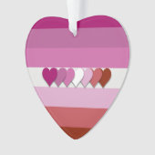 リップスティックレズビアンプライドハートデザインオーナメント オーナメント (正面)