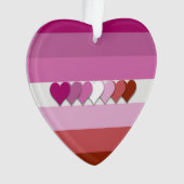 リップスティックレズビアンプライドハートデザインオーナメント オーナメント (正面)