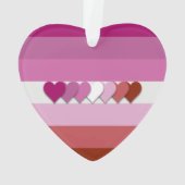 リップスティックレズビアンプライドハートデザインオーナメント オーナメント (裏面)