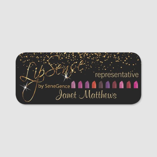 リップスティック付きリップセカラフルンス代表 名札 (正面)