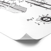 リップスティック特許スケッチ,女性のベッドルームデコール ポスター (角)