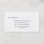 リップスティック見本メイクアップアーティスト名刺 予約カード (裏面)