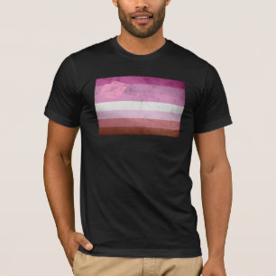 リップスティック レズビアン プライド フラッグ Tシャツ